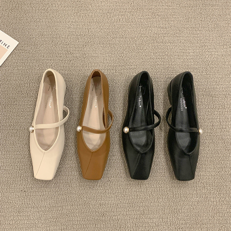 Flat single-layer shoes for women 2024 spring and autumn summer new versatile design Mary Jane women's shoes gentle wind evening shoes