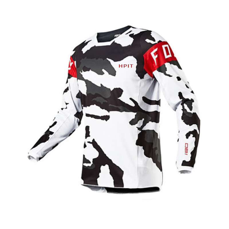 Summer long-sleeved in stock men's moisture-wicking spring sweatshirt riding suit downhill suit fox hpit fox
