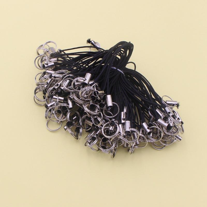 DIY mobile phone rope accessories wholesale universal mobile phone lanyard small black rope small rope head small hanging rope ring rope head