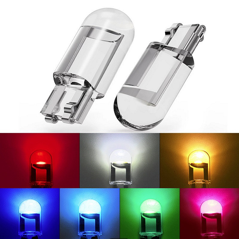 Car width indicator light T10 crystal transparent integrated LED car light COB highlight W5W license plate light reading light