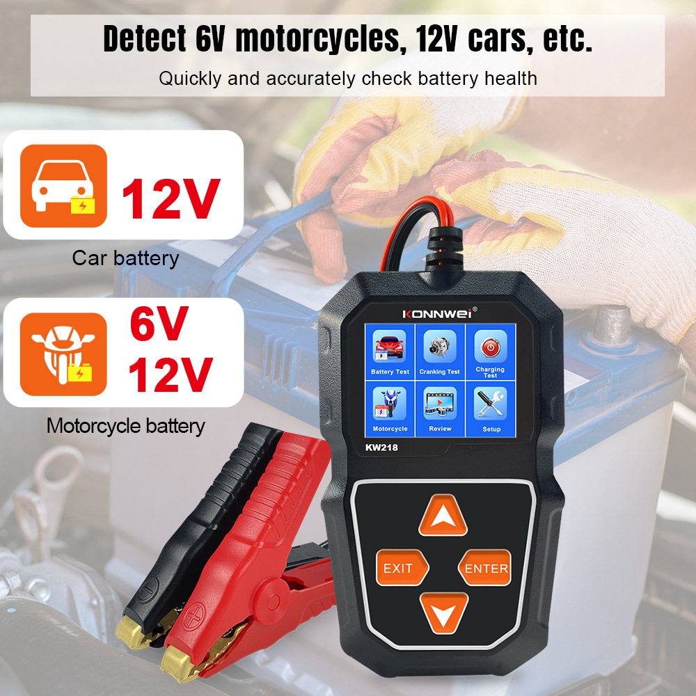 KW218 new 6V-12V car and motorcycle battery detector battery detector start battery detector
