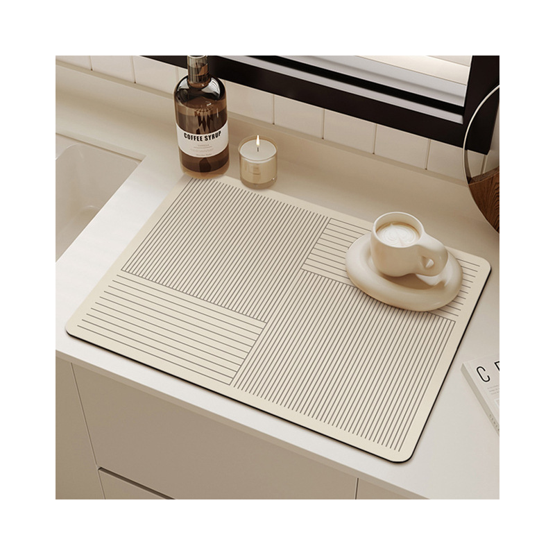 Simple Silky Wind Household Coffee Machine Heat Insulation Absorbent Mat Washstand Anti-Slip Mat Diatom Mud Kitchen Drain Mat