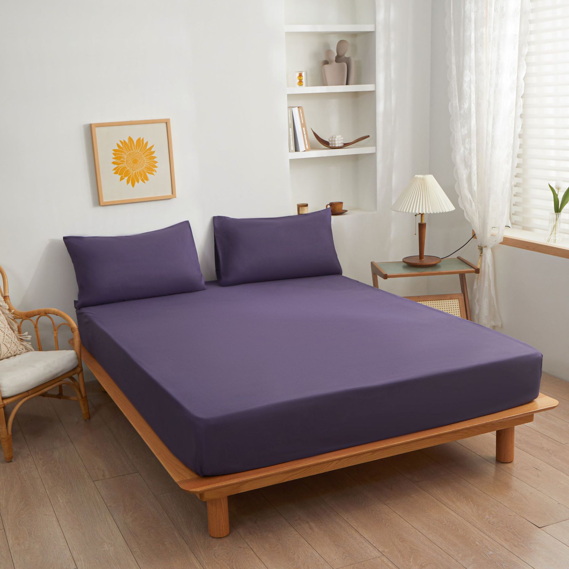 Solid color polyester cotton Amazon bed hat Simmons protective cover mattress cover bed sheet dust cover 1.5, 1.8 protective cover