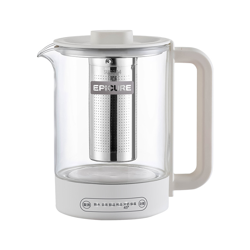 All-glass health pot multi-function tea maker hotel-type hotel kettle automatic small glass flower teapot