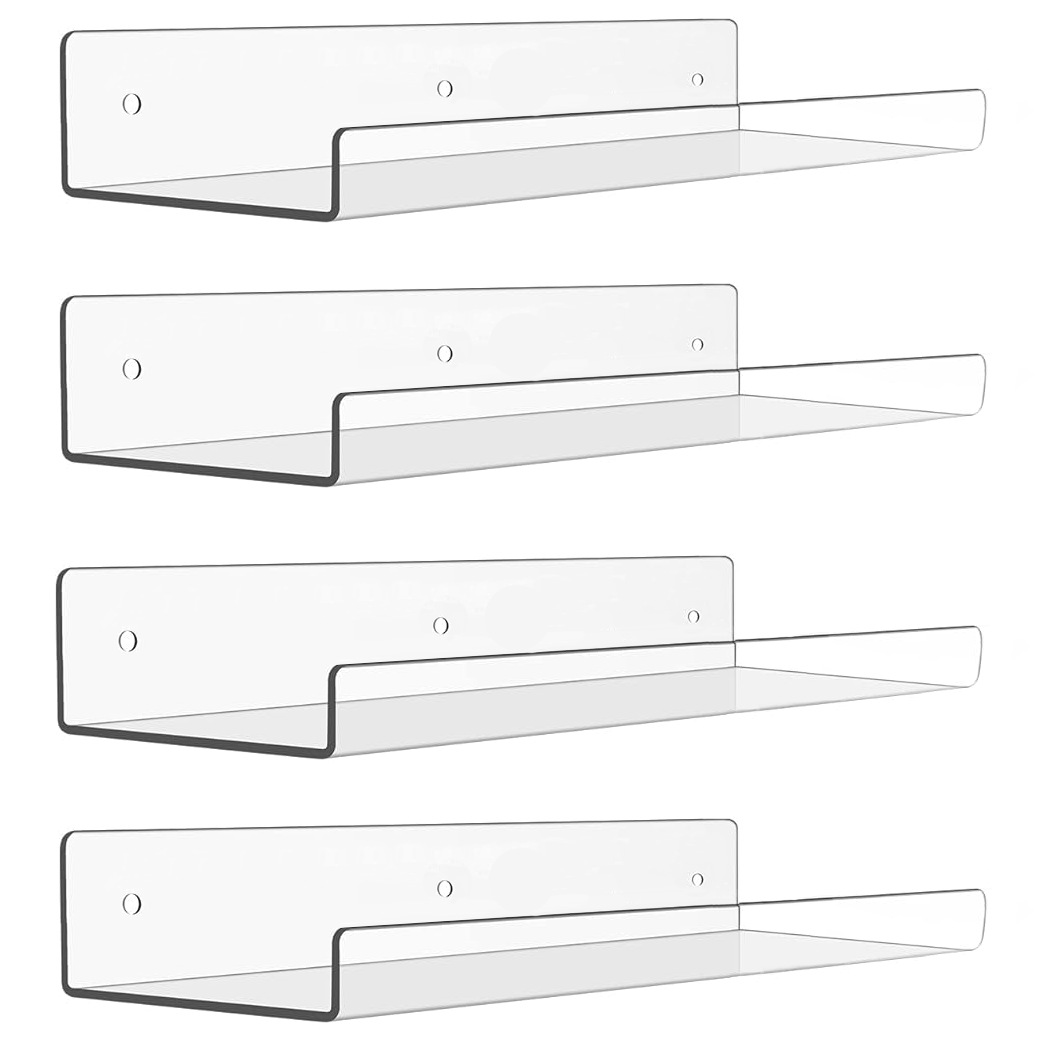Wall Hanging 30cm Acrylic Storage Wall Hanging Bracket U-shaped Acrylic Partition Hand-made Wall Bookshelf