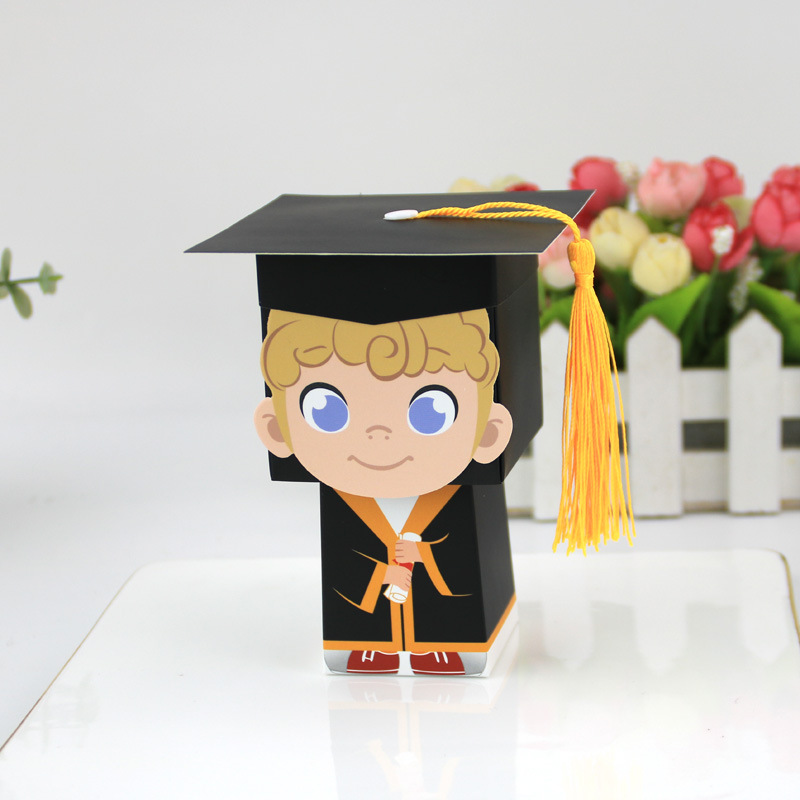 European-style New Party Gift Box Graduation Gift Box Doctor's Cap Box Stereo Doctor's Cap Candy Box