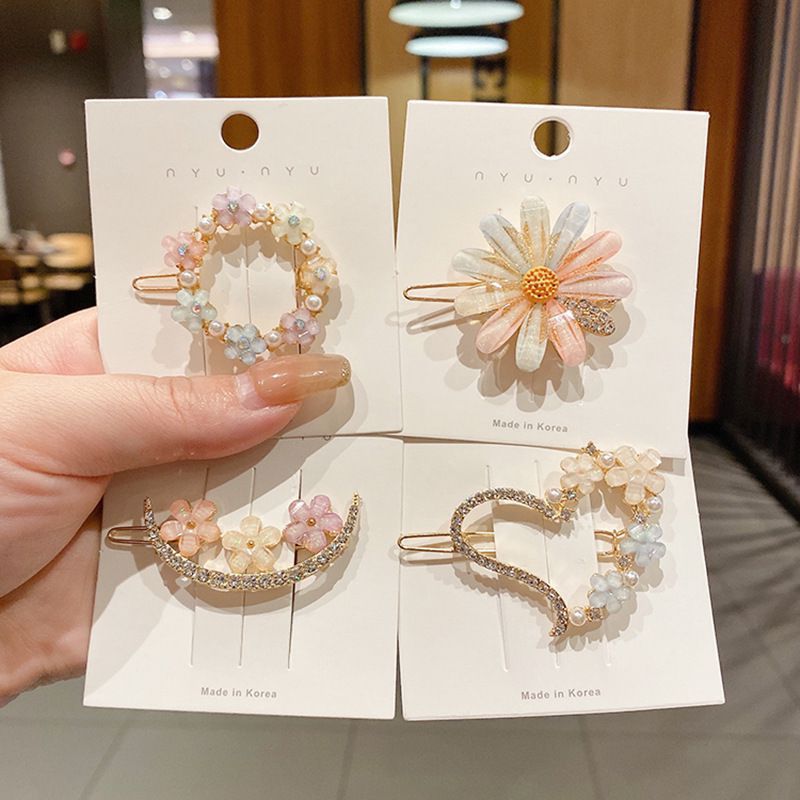 Nouvelle épingle à cheveux en perles de strass, petite frange fraîche, clip latéral, accessoires pour cheveux, couvre-chef pour femmes célèbres sur Internet, épingle à cheveux cassée, bijoux_voghion.com