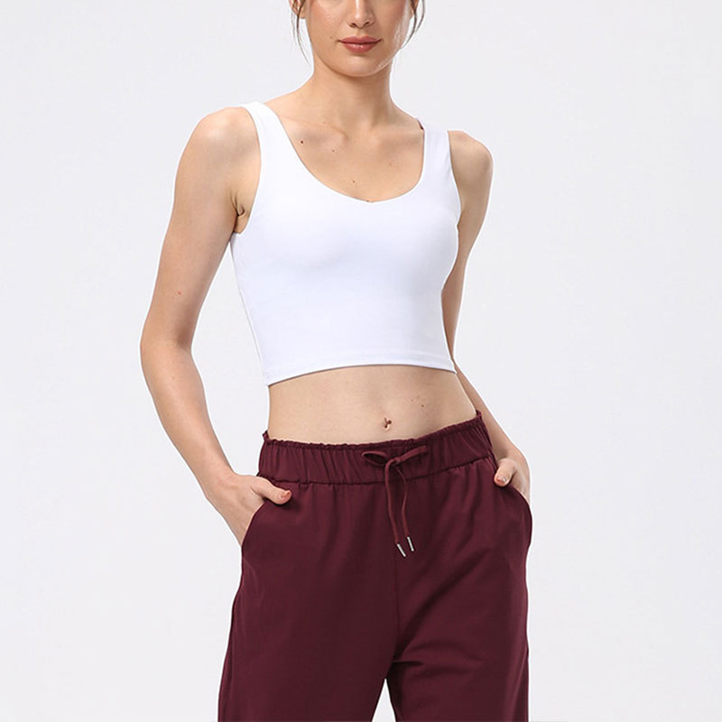 Cross-border New Deep V Yoga Vest Top Women's Lulu Cross-back Yoga Clothing Women's Fitness Sports Bra