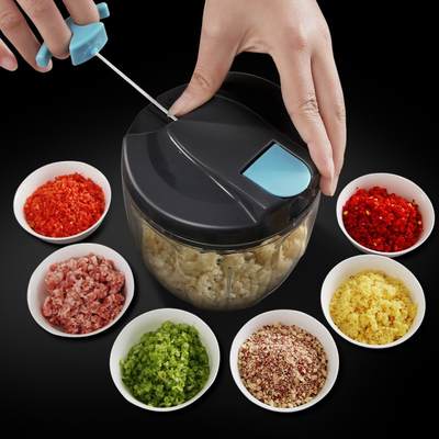 900ml Household Hand Mixer Dumpling Stuffing Chopper Household Hand-pulled Pepper Cutting Small Minch