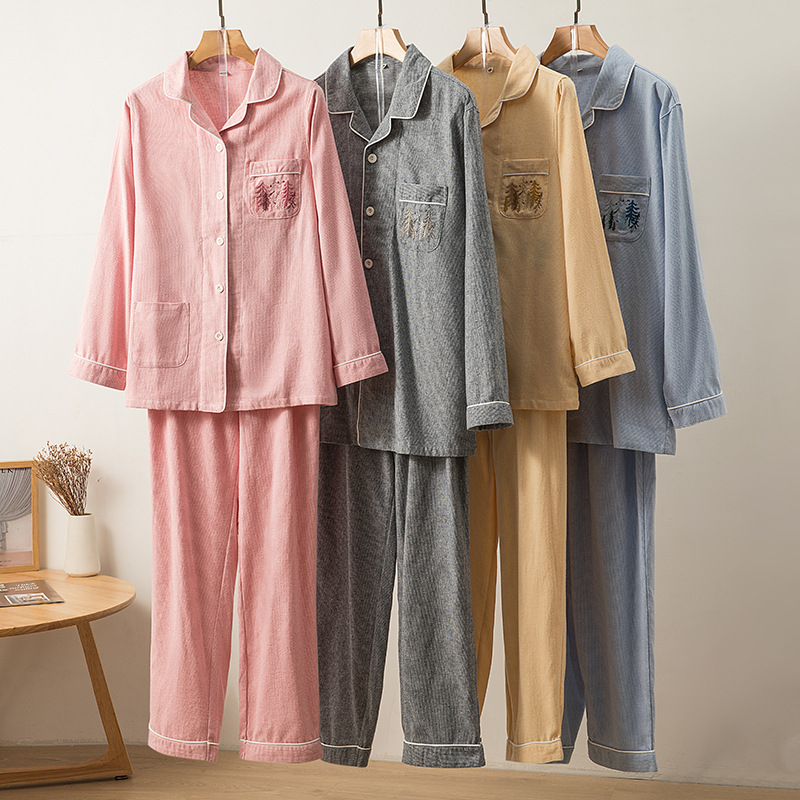 Autumn and winter new cotton sanding flannel plaid pajamas suit cotton home clothing wholesale a generation of hair