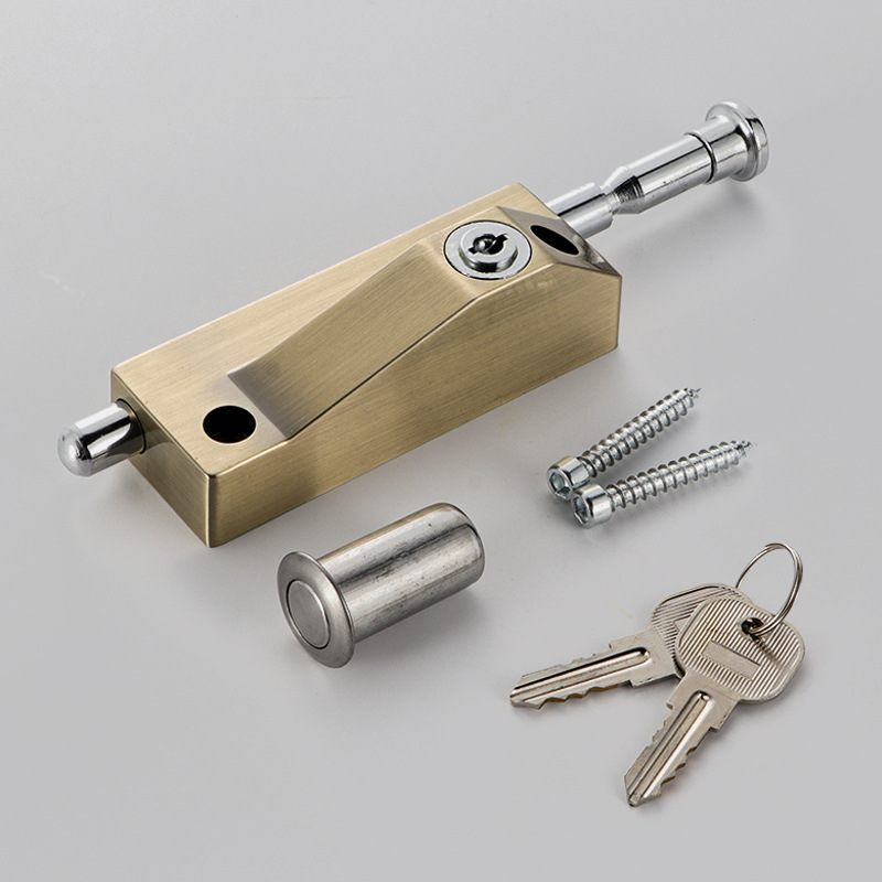 Rotating door lock plug bolt lock spring bolt open zinc alloy bolt revolving door ground lock iron door ground bolt