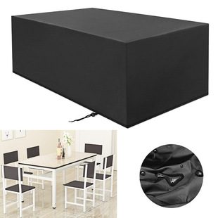 Furniture Cover 210D Oxford Cloth Black Outdoor Garden Waterproof Cover Outdoor Furniture Cover Courtyard Table and Chair Dust Cover