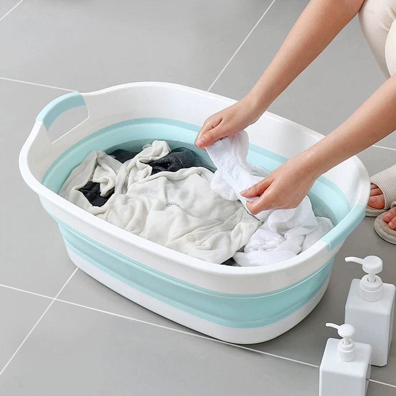 Drainable Folding Dirty Basket Pet Bathtub Bathroom Household Laundry Basin Outdoor Folding Storage Basket Extra Large