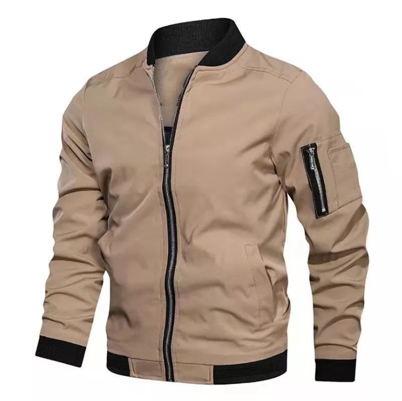 New 2023 Spring Korean Style Thin Men's Jacket Outer Wear Long Sleeve Fashionable Urban Collar Jacket