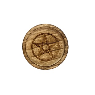2023 new style pentagram single candle holder wooden DIY candle holder disc ornaments ceremony accessories altar bruja