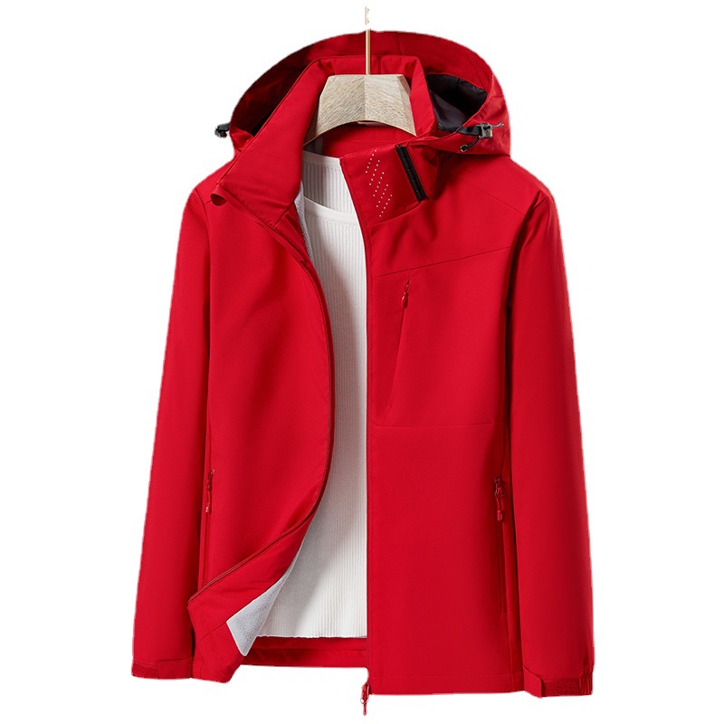 2023 Temperature Sensing fleece-lined Cotton Clothes Rush Clothes Couple's Windproof and Waterproof Remote Grain Single Jacket Embroidered