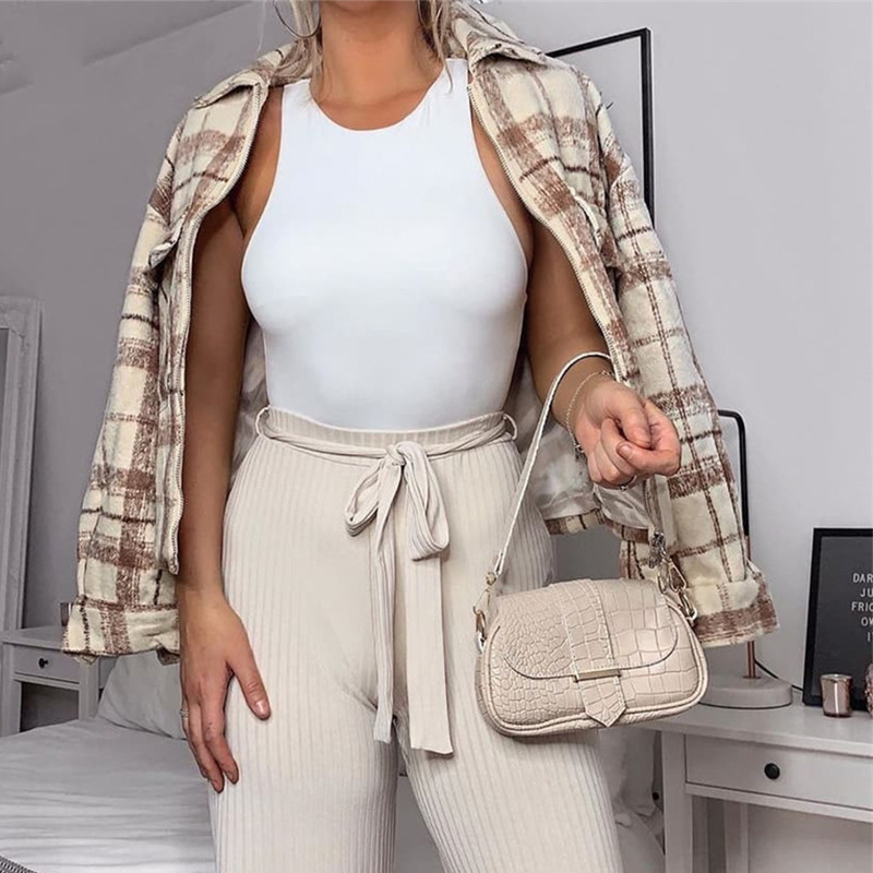 Spot wholesale European and American style explosive summer cross-border women's sexy strapless round neck solid color sleeveless base jumpsuit