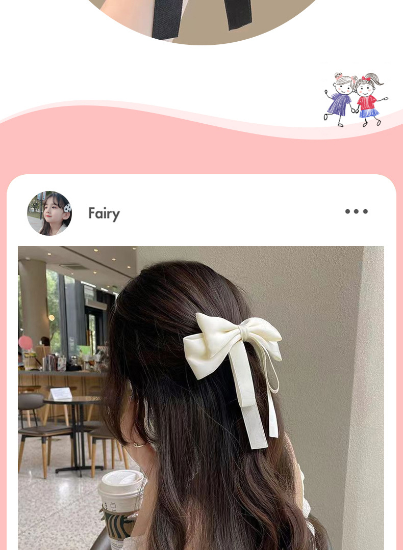 Hairpin Bow Hair Accessories Ribbon Temperament Hairpin Clip Ribbon Hairpin Headwear Back of Head Bow Clip_voghion.com