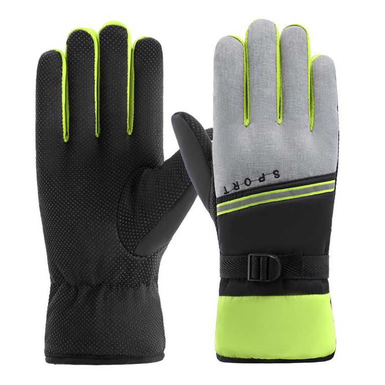2023 Winter thickened extra large gloves men's sports windproof reflective cycling ski warm gloves