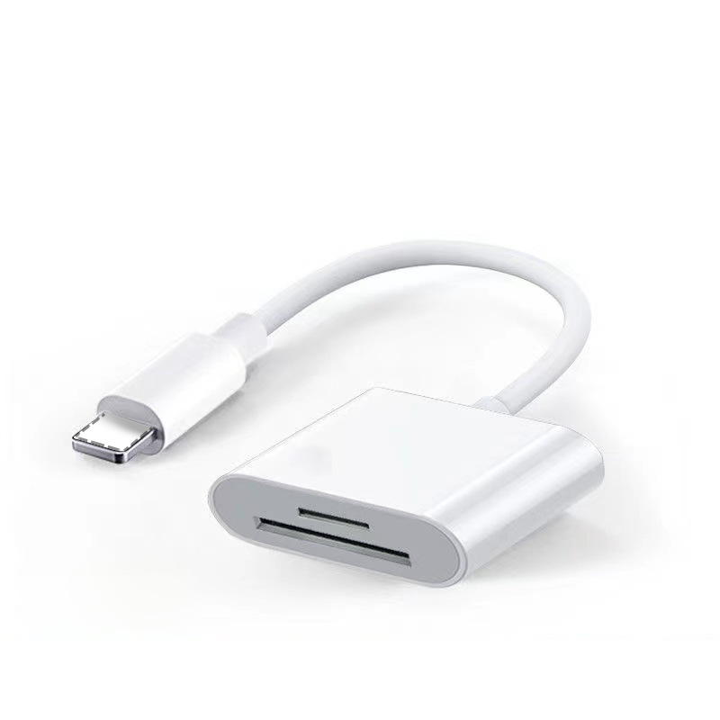 Foreign trade two-in-one TF card reader SD card plug-and-play applicable Apple card reader mobile phone direct reading one-piece delivery