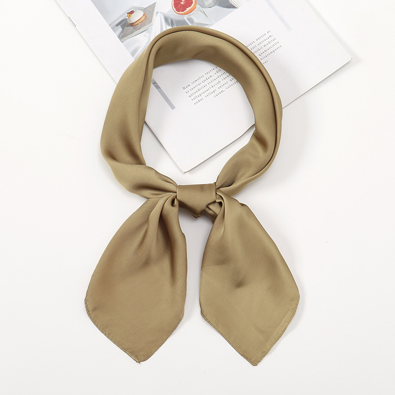 Summer Thin Scarf Clear Color Plain Elegant Small Square 70 Medium Square Scarf Plain Silk Scarf Satin Square Scarf