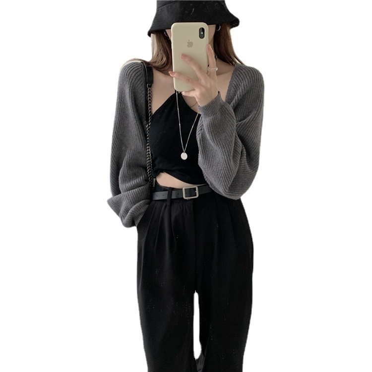 Sweater Mori Blouse Loose Lazy Loose Sun-protective Clothing for Female Students Short New Spring and Summer Hollow-out Shawl Knitted Top
