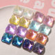 2024 new starry sky water ripple glitter square patch diy resin earring hair clip phone case material wholesale