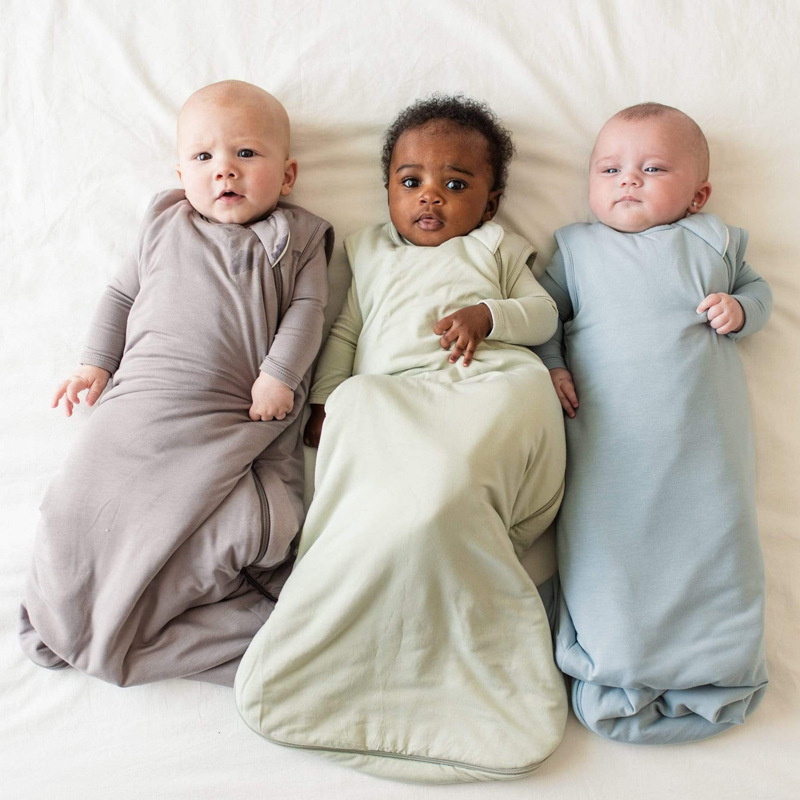Amazon bamboo fiber baby sleeping bag autumn and winter baby spring and autumn and summer baby newborn child kick-proof