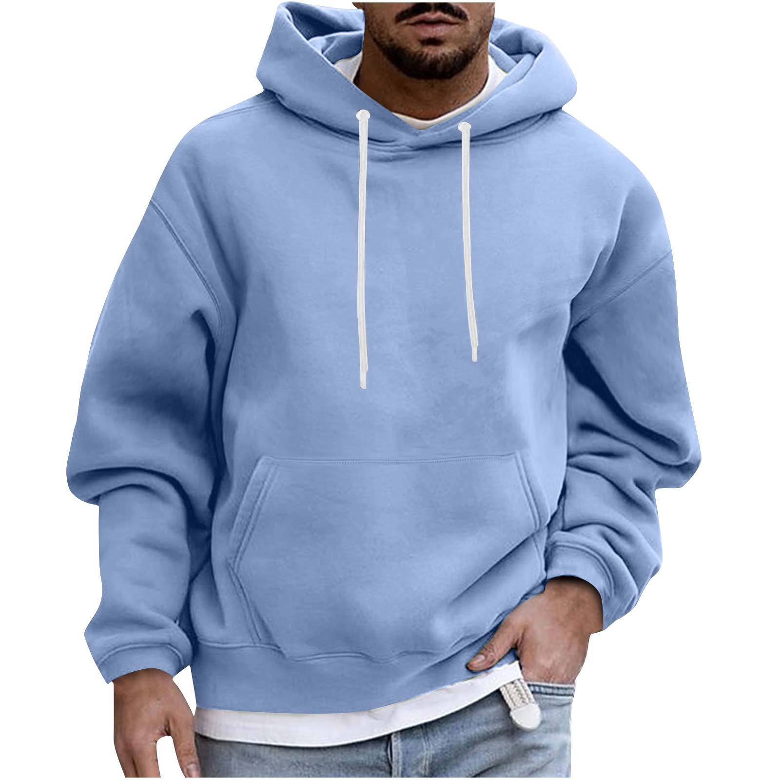 2023 Amazon new men's hoodie foreign trade cross-border loose casual fleece pocket men's hooded sweater