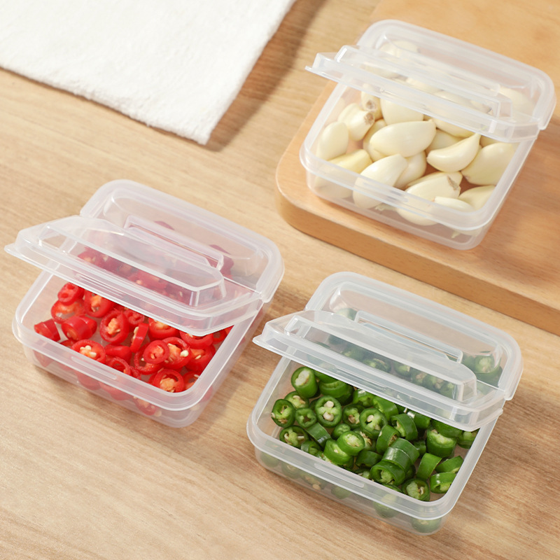Cheese packing box refrigerator fruit sealed crisper flip butter block storage box onion ginger garlic seasoning storage box
