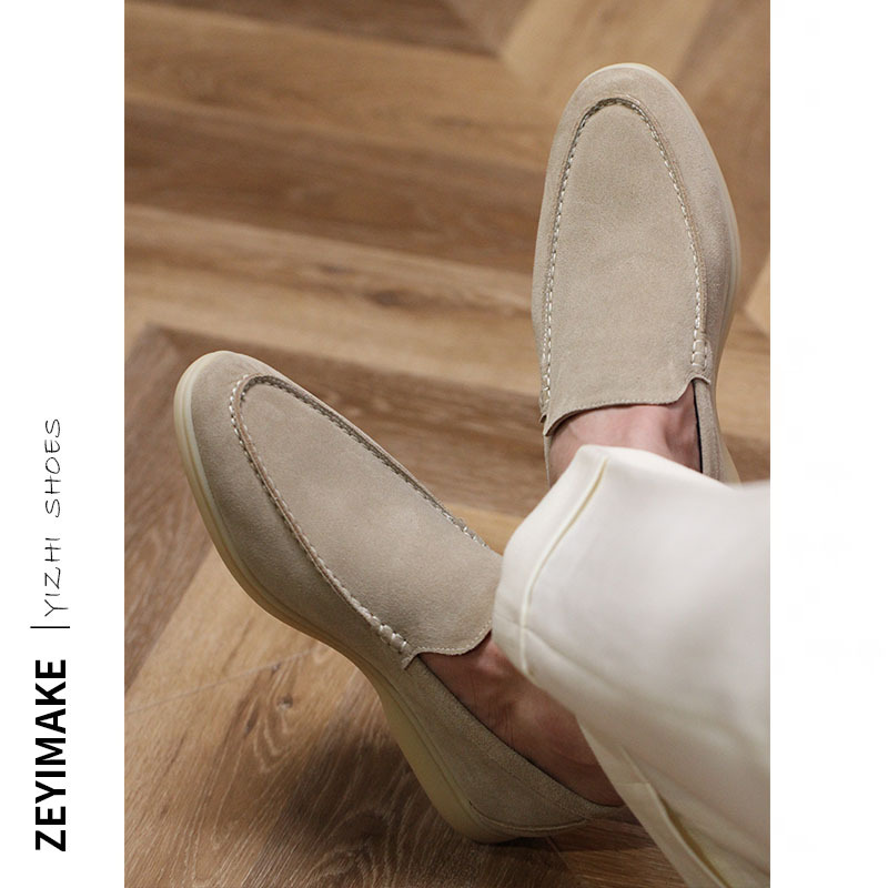 2021 a generation of spring and summer leg Italian light pedal suit suede loafers men