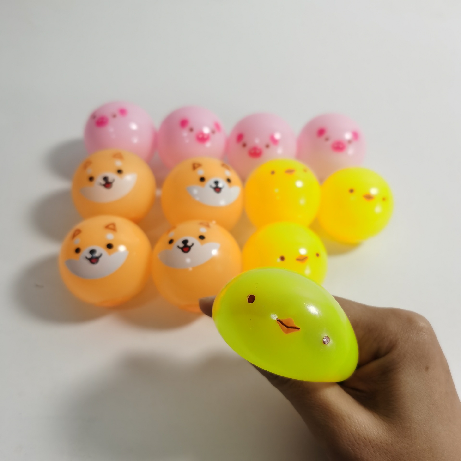 夜光球解壓粘牆球 柯基粘粘球黏黏球 卡通動物粘牆球吸頂發泄球