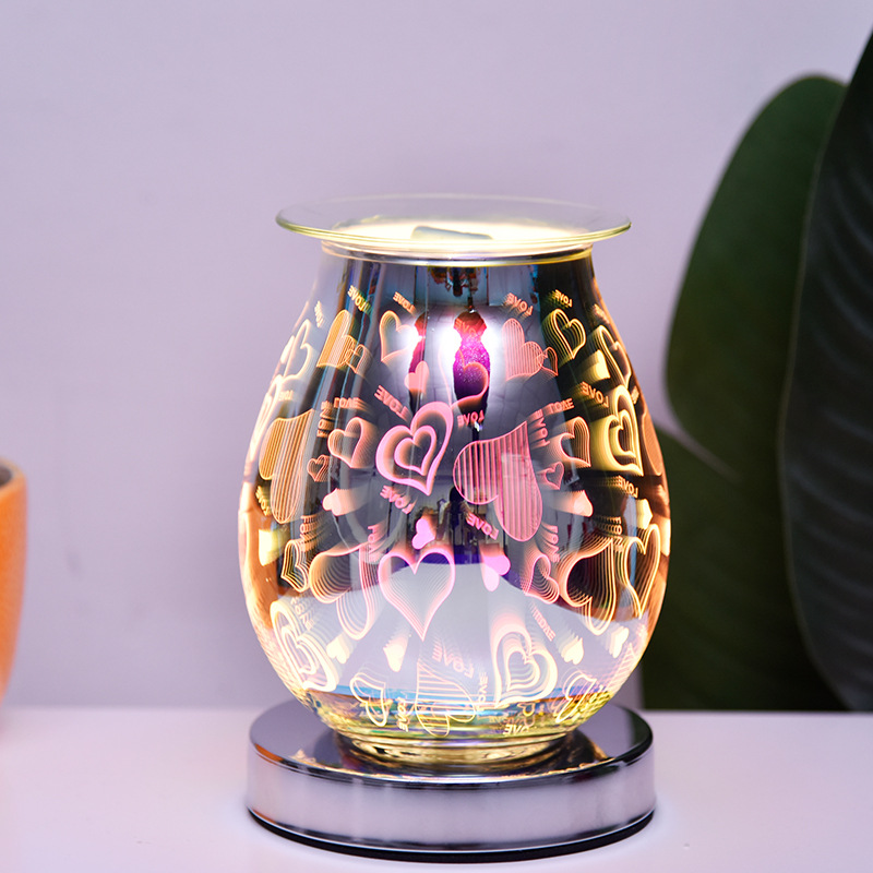 Manufacturers supply 3D love touch creative gifts glass craft gifts aromatherapy lamp ornaments