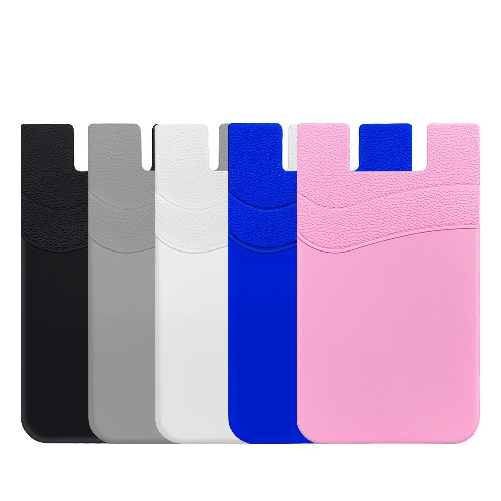 Double Layer Silicone Card Cover Sticker Mobile Phone Silicone Card Bag Back Adhesive Back Sticker Mobile Phone Card Cover Screen Printing UV Color Printing LOGO