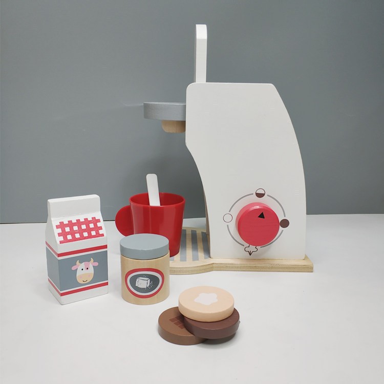 Wooden children play house kitchen toys suit wooden simulation tableware waffle toaster boys and girls