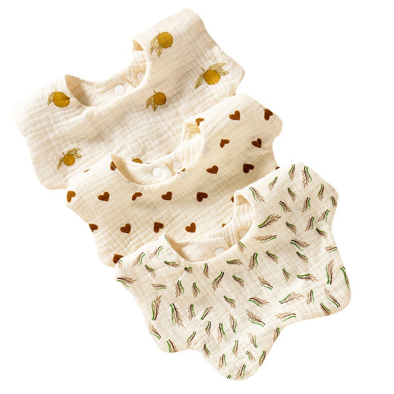 Baby Gauze Bib Pure Cotton Type A Slippery Towel Baby Anti-Spitting Newborn Bib for Men and Women Spring and Summer Thin