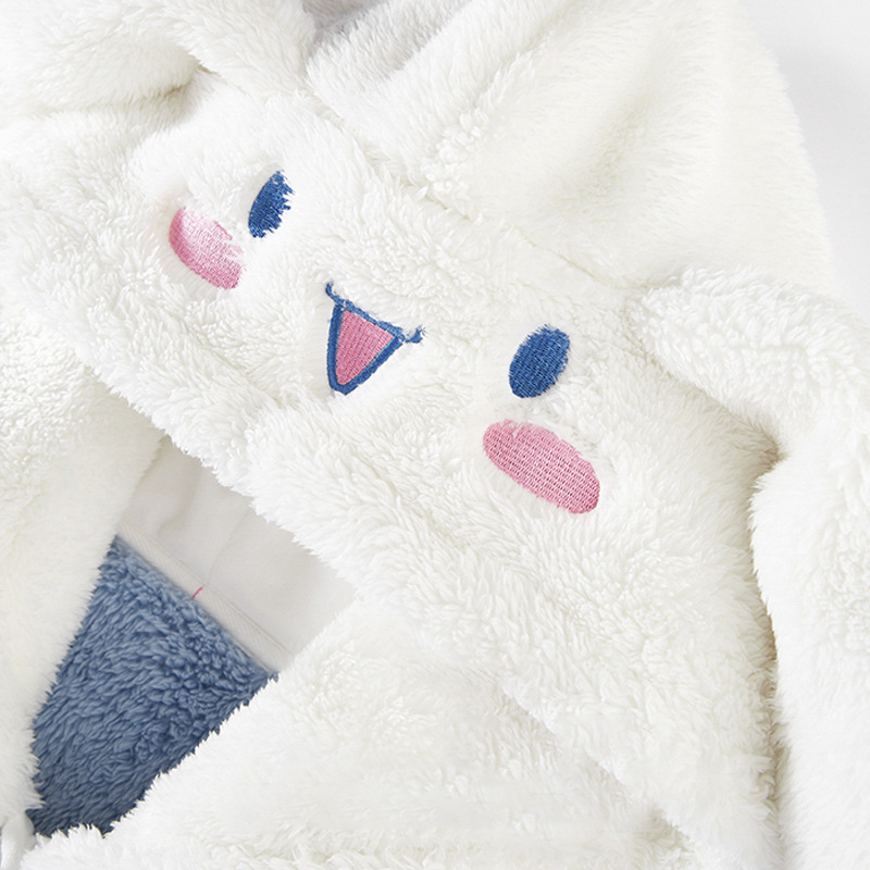 Yugui dog pajamas coral fleece thickened nightgown 2023 Winter big ear dog cute cartoon long Internet celebrity home wear