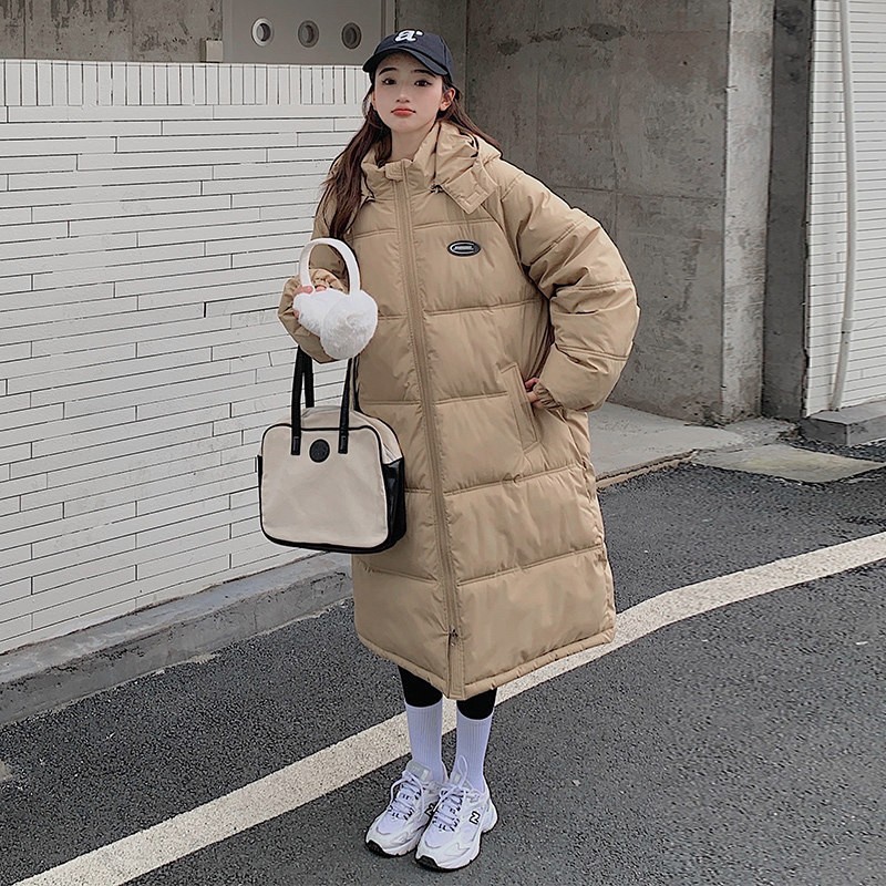 Down cotton-padded jacket Women's Mid-length over-the-knee 2023 New loose winter cotton-padded jacket women's popular thickened cotton-padded coat