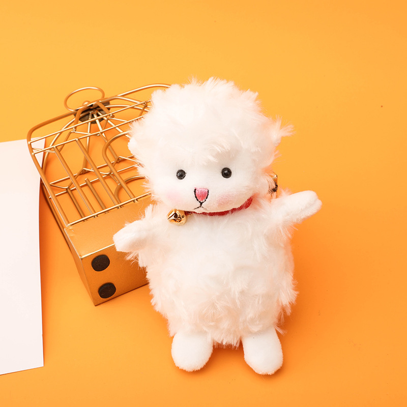 Wholesale Christmas lamb toy plush doll doll bag pendant Bell sheep female keychain ornaments