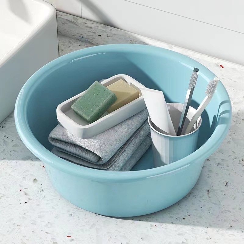 Household Plastic Basin Thickened Round Washbasin Student Dormitory Large Washing Basin Drop-resistant Durable Foot Washing Basin