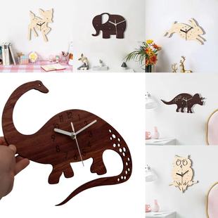 MCC401-418 three-dimensional cartoon wooden wall clock creative silent clock children's room decorative wall clock UV printing