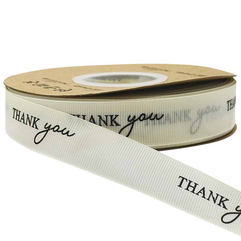 Birthday cake Ribbon gift box packaging ribbon bouquet edge ins style rib dress up English packaging ribbon