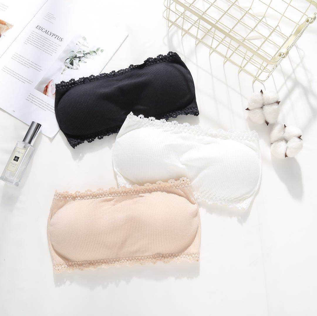 Lace Three-breasted Buckle Wrap Strapless Shoulder Strap Cotton Student Girl's Backless Vest Strapless Underwear Beautiful Back