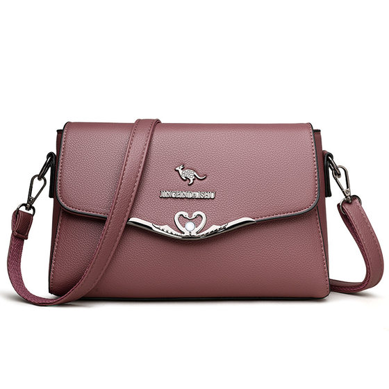 2024 new single shoulder mother bag large capacity commuter small square bag all-match soft leather fashion crossbody women's bag cross-border