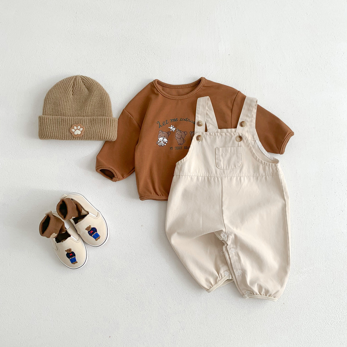 Autumn New Korean Style ins Baby Pants for Boys and Girls Baby Casual Open Strap Pants Adjustable Shoulder Strap
