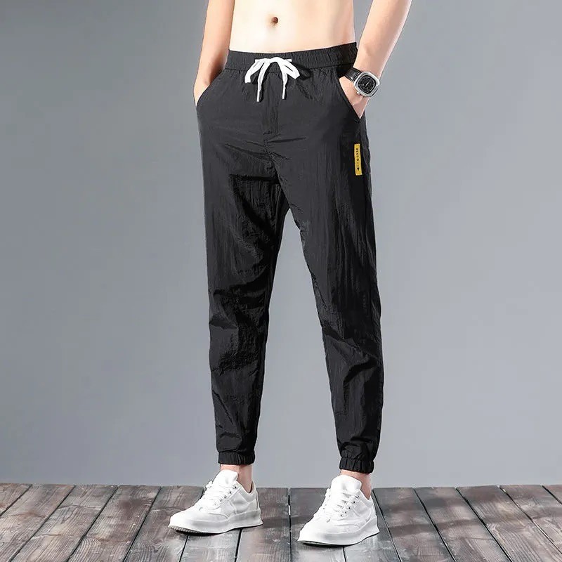Men's Summer Ice Silk Breathable Pants Work Work Wide Pine Nuts Men's Work Ultra-thin Wear-resistant Dirty Work Clothes