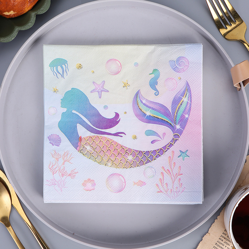 Creative printing paper towel bulk monochrome printing label napkin advertising restaurant napkin hotel square tissue paper commercial wholesale