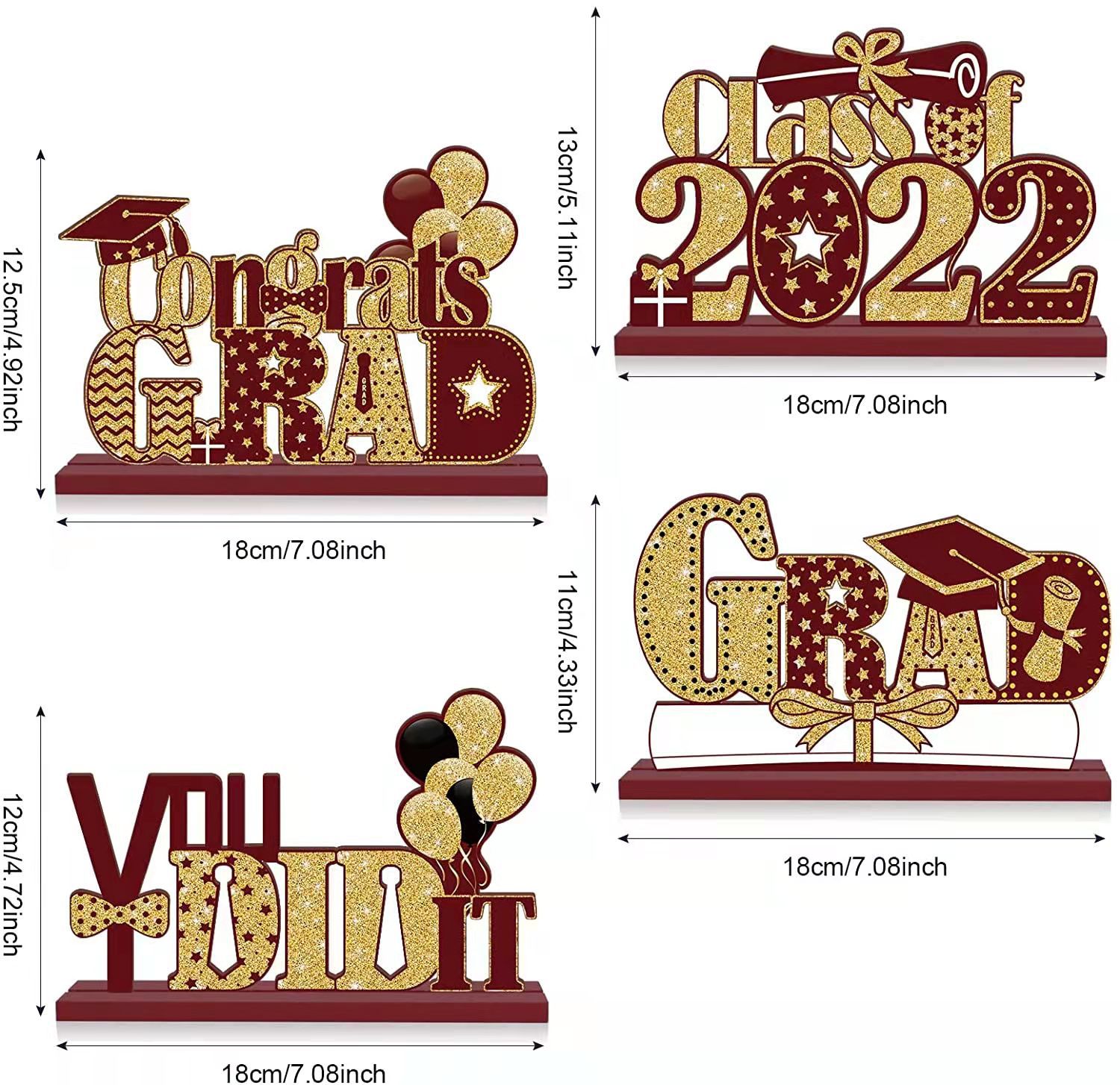 Cross-border new graduation season decorations wooden decoration wooden brand desktop decoration