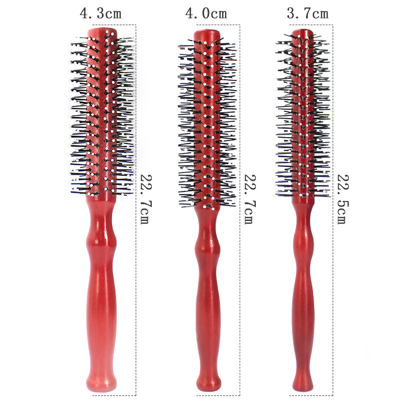 Wholesale Wooden Hair Free Curling Comb Hair Salon Styling Comb Hair Round Roll Comb Fluffy Household Unisex