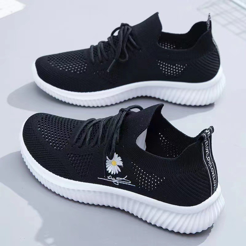New Spring and Summer Women's Flying Woven Sneakers Fashion All-match Running Shoes Mesh Breathable Casual Female Students